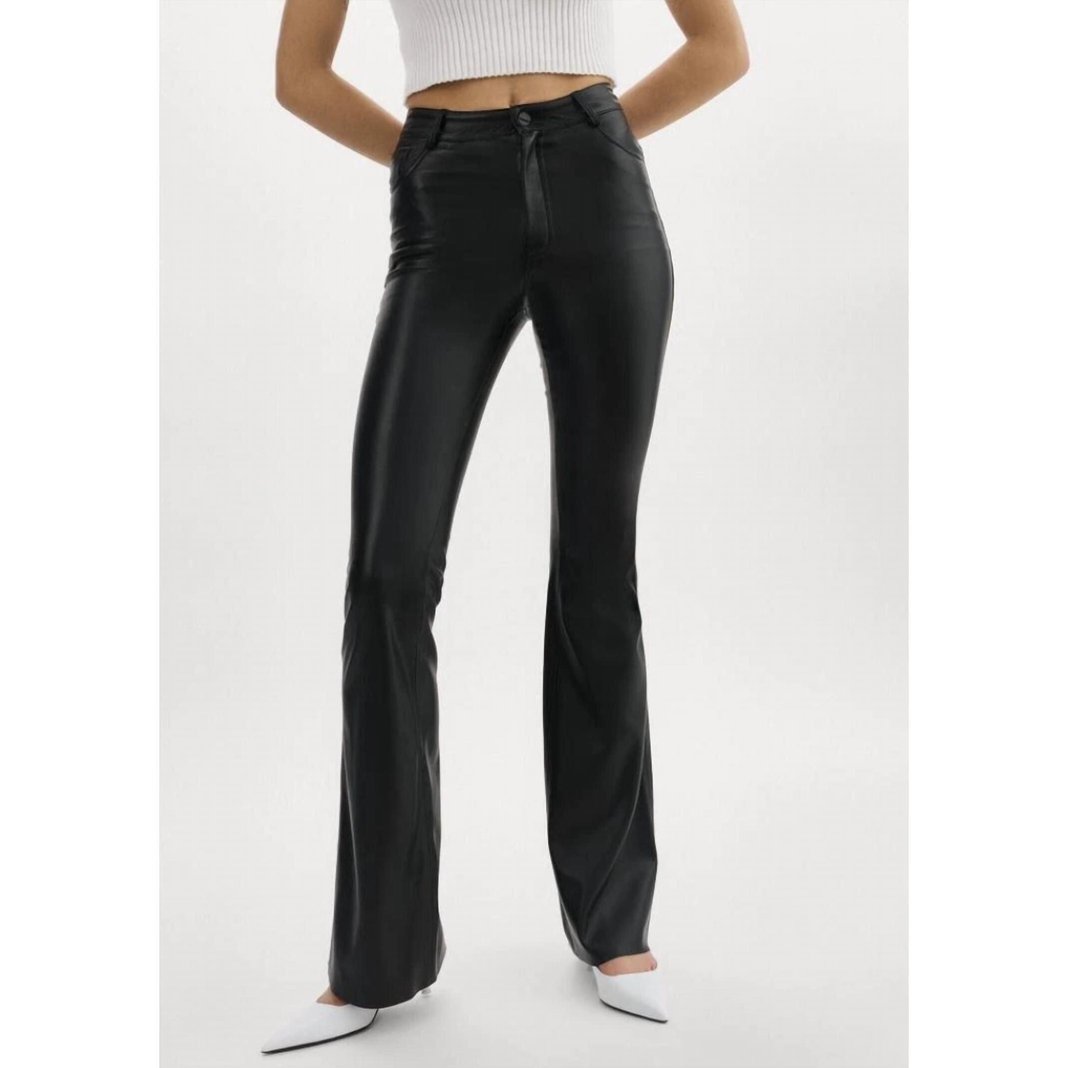 New Lamarque Kaida Faux Leather Flare Pant In Black